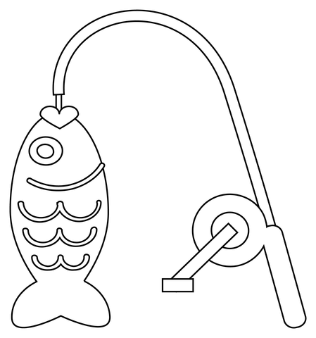 Fishing Pole Coloring Page